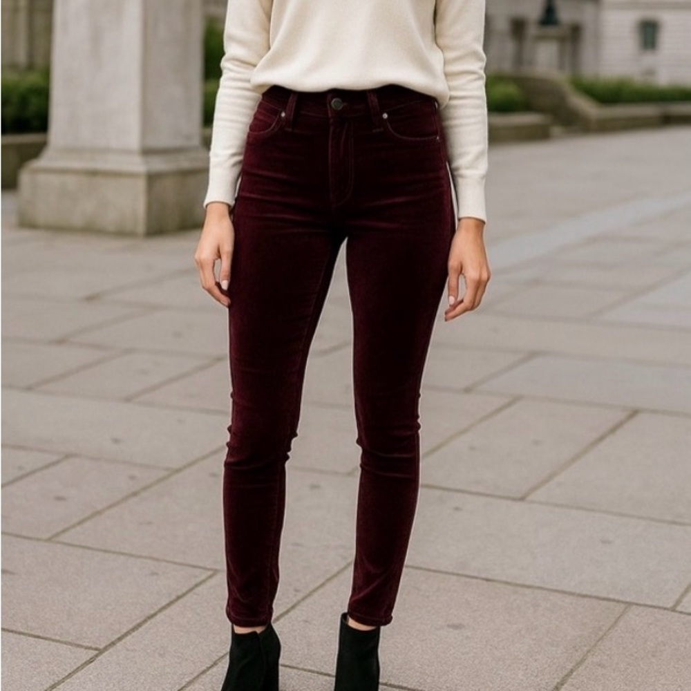 7 For All Mankind Ankle Gwenevere Purple‎ Velvet Skinny jeans size 27